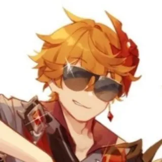 😎 Tartaglia Genshin Impact Anime, Tartaglia, Genshin Impact, Gafas de sol, Personaje, Videojuego whatsapp sticker