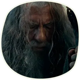 😓 Gandalf Lord of the Rings 마법사, 회색, 수염, 마법, 판타지 telegram sticker