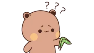 🍩 bear, confused, question mark, cartoon, cute, expression, animal telegram sticker