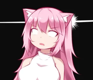 😱 Anime, Neko, Cheveux roses, Fille anime telegram sticker