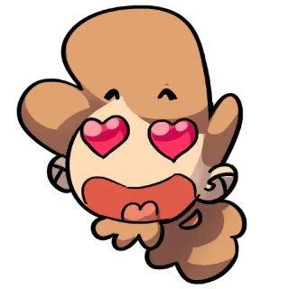 😍 Мультфильм, Глаза-сердечки, Любовь, Милый, Прелестный, Нежный telegram sticker