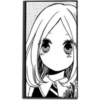 😶 Anime, Manga, Fille, Mignon, Noir et blanc, Illustration, Dessin animé telegram sticker