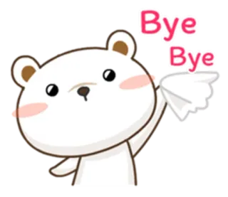 👋 Bye Bye oso, adiós, saludando, lindo, dibujos animados, despedida telegram sticker