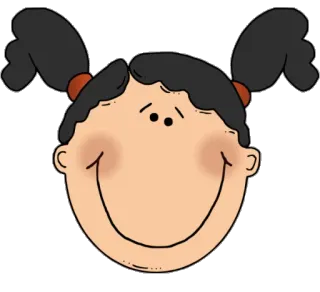 😃 gadis, kartun, bahagia, wajah, senyum, kuncir, imut telegram sticker