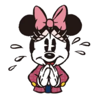 🙏 Minnie Mouse Minnie, Disney, Dessin animé, Mignon, Nœud, Personnage féminin telegram sticker