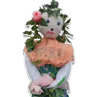 😕 muñeca, naturaleza, rosa, planta, flor, arte, manualidades whatsapp sticker