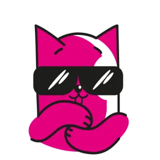😎 แมว, แว่นกันแดด, เท่, สัตว์, สีชมพู, น่ารัก telegram sticker