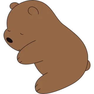😔 Grizzly Bear We Bare Bears cartoon, bear, sleeping, cute, animal telegram sticker