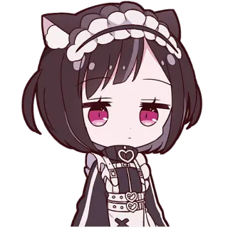 😐 Anime, Maid, Mignon, Manga, Chibi, Kawaii, Dessin animé telegram sticker
