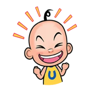 👏 Upin cartoon, baby, cute, happy, smile, upin whatsapp sticker