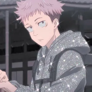 ✨ Yuji Itadori Jujutsu Kaisen Anime, Jujutsu Kaisen, Yuji Itadori, Błyszczący, Postać, Kreskówka telegram sticker