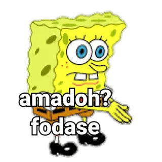 ❓ Spongebob amadoh?
fodase spongebob, meme, offensive, cartoon, tv show telegram sticker