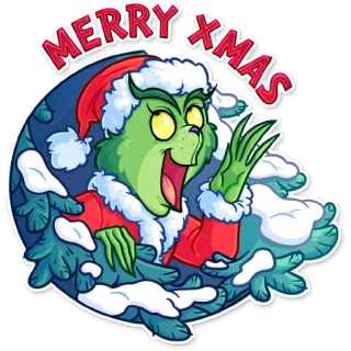 🎅 Grinch MERRY XMAS navidad, grinch, fiestas, feliz navidad whatsapp sticker