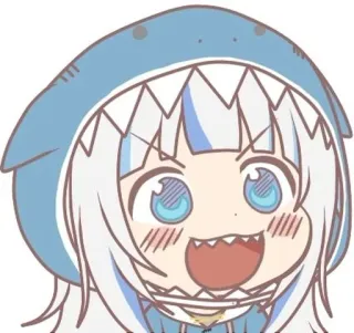 😀 Gawr Gura gawr gura, vtuber, อนิเมะ, ฉลาม, น่ารัก, จิบิ telegram sticker