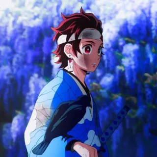 🔳 Tanjiro Kamado Demon Slayer 애니메이션, 귀멸의 칼날, 탄지로, 만화 telegram sticker
