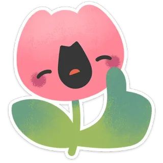👍 花, 植物, 可愛い, 中指, ジェスチャー, 漫画, イラスト, 中指を立てる telegram sticker