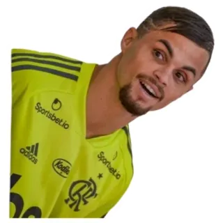 👀 footballeur, sport, homme, portrait, athlète, Flamengo, gardien de but, uniforme telegram sticker