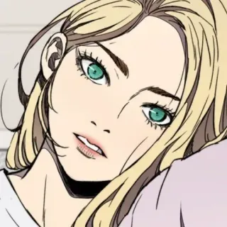 🕸 Anime, Chica, Rubia, Mujer, Retrato telegram sticker