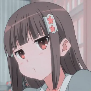 ☹️ anime, ragazza, carina, manga, cartone animato telegram sticker