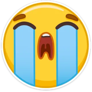 😭 Emoji, huilen, tranen, verdrietig, emotie, geel telegram sticker