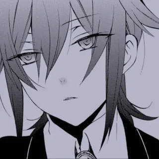 ❄️ anime, manga, portrait, art, illustration, monochrome telegram sticker