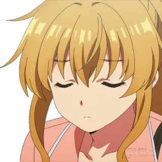 😔 Garota anime, Desenho animado, Personagem, Fofo, Cabelo loiro telegram sticker