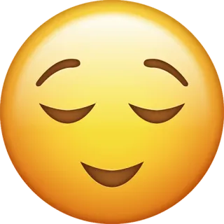 😌 emoji, face, calm, peaceful, smile telegram sticker