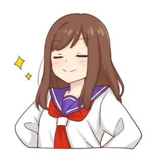 😌 Anime, Ragazza, Uniforme scolastica, Cartone animato, Adesivo, Manga, Carino telegram sticker