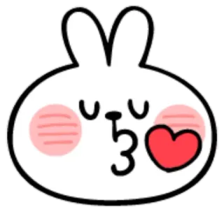 😘 conejo, dibujos animados, amor, corazón, lindo, kawaii, beso telegram sticker