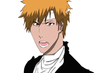 😟 Ichigo Kurosaki Bleach Аниме, Манга, Ичиго, Ичиго Куросаки, Блич, Персонаж, Анимация telegram sticker