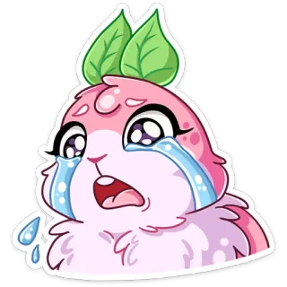 😭 pleurer, triste, larmes, dessin animé, sticker, mignon, kawaii, rose telegram sticker