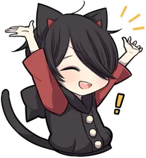 🙌 애니메이션, 고양이, 치비, 카와이, 귀여운, 만화, 만화영화 telegram sticker