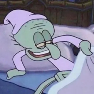 ➰ Squidward SpongeBob SquarePants squidward, sleeping, cartoon, spongebob, meme, sleep telegram sticker
