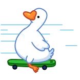 🛹 Ente, Skateboard, Tier, süß, Cartoon, Vogel telegram sticker
