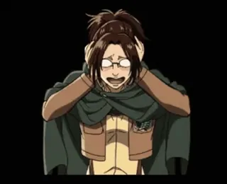 ๐ฅฐ Hange Zoรซ Attack on Titan anime, attack on titan, hange zoรซ, fear, scared, military telegram sticker