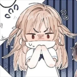 🍓 애니메이션, 소녀, 귀여운, 만화, 화난, 짜증 telegram sticker