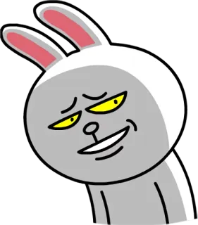 🙁 kelinci, kartun, kelinci, binatang, karakter, LINE FRIENDS telegram sticker