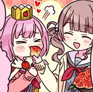 🪸 Anime, Carino, Ragazze, Cartoni animati, Mangiare, Cibo, Kawaii telegram sticker