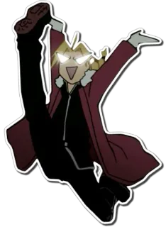 😆 Edward Elric Fullmetal Alchemist อนิเมะ, สติกเกอร์, การ์ตูน, ตลก, เอ็ดเวิร์ด เอลริค, แขนกลคนแปรธาตุ telegram sticker
