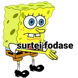 🙄 Spongebob surtei fodase spongebob, cartoon, meme, offensive telegram sticker