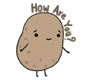😃 How Are U? potato, cute, question, vegetable, cartoon telegram sticker