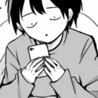 🗞 Anime, Mangá, Desenho animado, Menino, Telefone, Chocado, Expressão telegram sticker