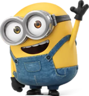 ✋ Minion Cartone animato, Giallo, Monocolo, Occhiali, Salopette, Personaggio film, Animazione telegram sticker