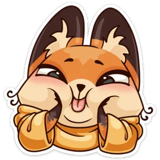 😜 fuchs, niedlich, tier, cartoon, aufkleber, skurril, lustig telegram sticker