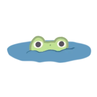 😕 rana, animale, verde, acqua, stagno, nuoto telegram sticker