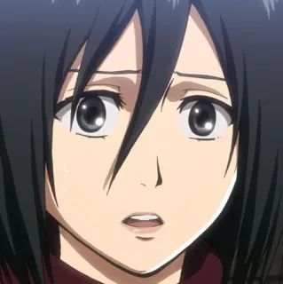 ❤️ Mikasa Ackerman Attack on Titan อนิเมะ, แอนิเมชั่น, ตัวละคร, มิคาสะ, ผ่าพิภพไททัน whatsapp sticker