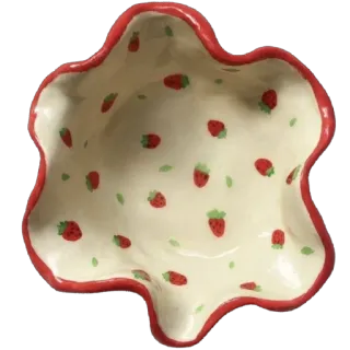 🫥 strawberry, bowl, cute, red, fruit, ceramic telegram sticker