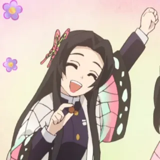 🌺 Kanao Tsuyuri Demon Slayer Anime, Demon Slayer, Kanao Tsuyuri, Papillon, Joyeux, Mignon telegram sticker