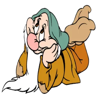 😏 Sleepy Snow White and the Seven Dwarfs nano, assonnato, cartone animato, disney, personaggio telegram sticker