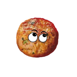 🙄 almôndega, comida, olhos, desenho animado, cozinhar telegram sticker